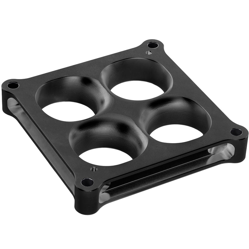 Proflow Carburettor Spacer, Aluminium Black Anodised, 1 in. Thick, Tapered Combo, 4500 Square Bore - PFESSLW45001ALBK PFESSLW45001ALBK