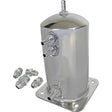 Proflow Fuel Surge Tank Aluminium, 195mm x 108mm Round, 1.5L, Barb & AN Fitting Kit, Show Polished - PFEST1 PFEST1