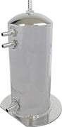 Proflow Fuel Surge Tank Aluminium, 254mm x 108mm Round 2.5L, Barb & AN Fitting Kit, Show Polished - PFEST2 PFEST2