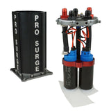 Proflow Pro-Surge Tank, Fuel Pump System, Aluminium, Black, with Dual 340 LPH Fuel Pumps, Electric, 1.5L Capacity - PFEST40008