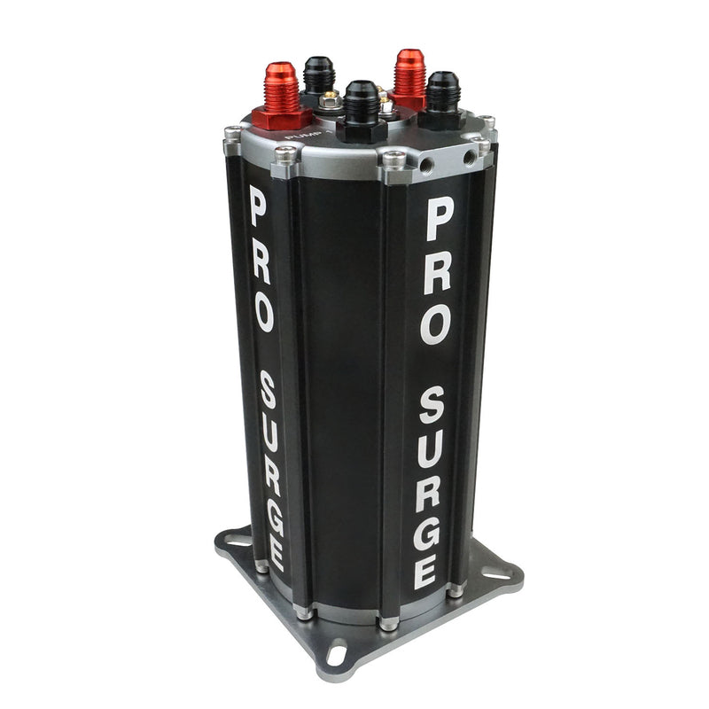 Proflow Pro-Surge Tank, Fuel Pump System, Aluminium, Black, with Dual 340 LPH Fuel Pumps, Electric, 1.5L Capacity - PFEST40008 PFEST40008