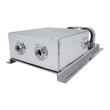Proflow Fuel Surge Tank Fabricated Aluminium, Square Slim, 044 Pump Mounts, 80mm x, 200mm x 180mm, 2.5L, AN Fitting Kit, Polished - PFEST7