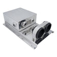 Proflow Fuel Surge Tank Fabricated Aluminium, Square Slim, 044 Pump Mounts, 80mm x, 200mm x 180mm, 2.5L, AN Fitting Kit, Polished - PFEST7 PFEST7