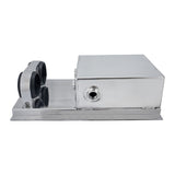 Proflow Fuel Surge Tank Fabricated Aluminium, Square Slim, 044 Pump Mounts, 80mm x, 200mm x 180mm, 2.5L, AN Fitting Kit, Polished - PFEST7