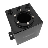 Proflow Fuel Surge Tank, Fabricated Aluminium, Square, Suits 044 Bosch Pumps, 2.5L, AN6 Ports, Black Anodised - PFEST8BK