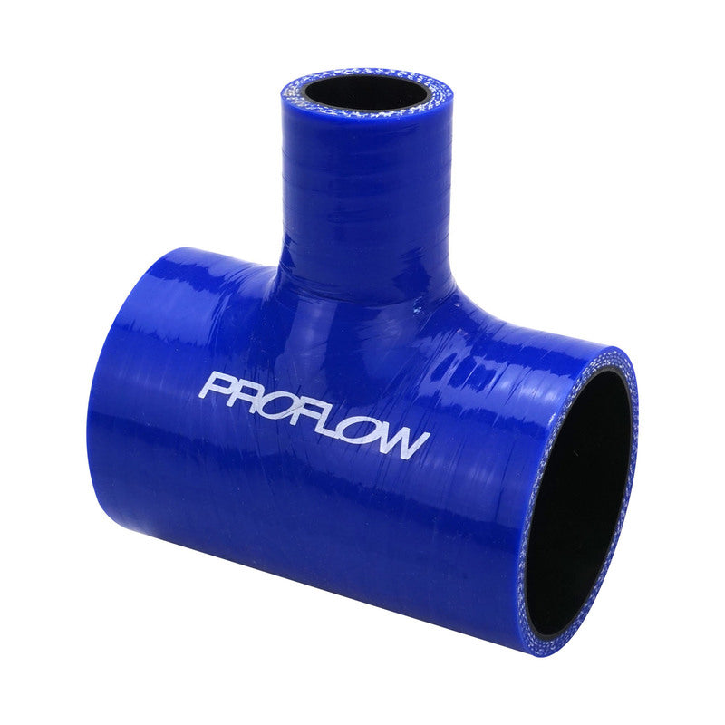 Proflow Hose Tubing, Silicone, T-Hose, 2.50'' x 1.50'' Side Leg, 102x45mm, Blue - PFESTH150-250 PFESTH150-250