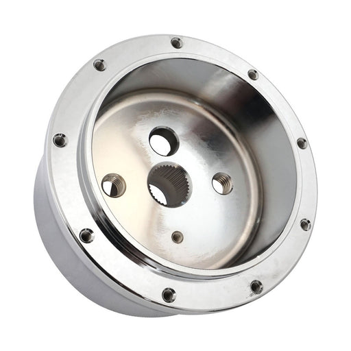 Proflow Universal Chrome Billet Steering Wheel Adaptor, Boss Kit, 9 hole , Suits 1967-94 GM Based Column, Each - PFESTW-ADAP PFESTW-ADAP