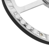 Proflow Billet 3 Slot Straight Spoke Steering Wheel,14'' Chrome/Black Leather, Universal Fit, Steering Wheel ,Adaptor, Horn Button, 2 inch Dish, Kit - PFESTW-KIT2