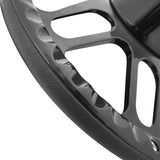Proflow Billet 4 Slot Steering Wheel,14'' Black Leather/Black Leather, Universal Fit, Steering Wheel ,Adaptor, Horn Button, 2 inch Dish, Kit - PFESTW-KIT4-BK