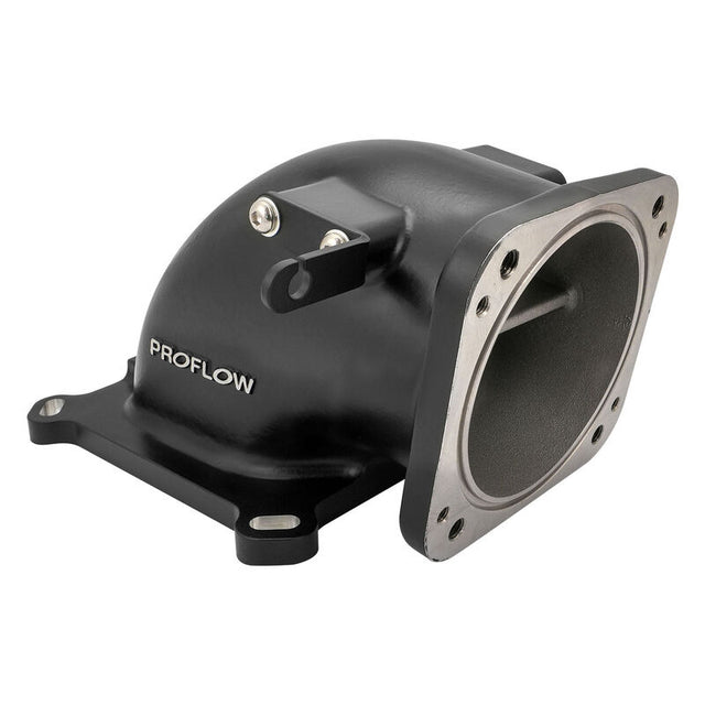 Proflow EFI Throttle Body Intake Elbow 95mm, Universal or LS To 4150 Square Bore, Cast Aluminium, Black - PFETBE95BK PFETBE95BK