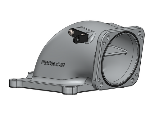 Proflow EFI Throttle Body Intake Elbow 95mm, Universal or LS To 4150 Square Bore, Cast Aluminium, Black - PFETBE95BK PFETBE95BK