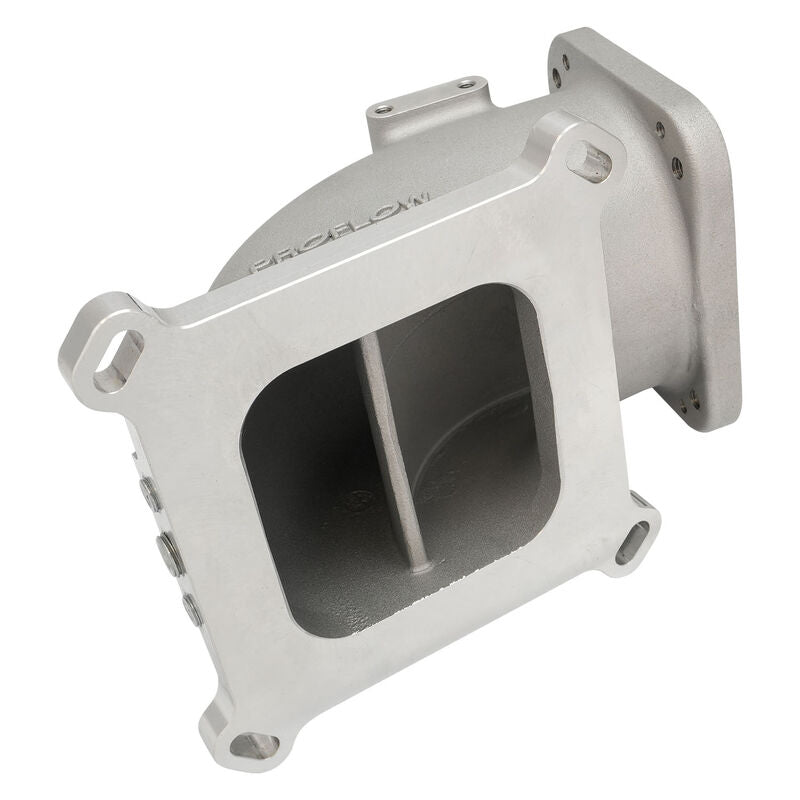 Proflow EFI Throttle Body Intake Elbow 95mm, Universal or LS To 4150 Square Bore, Cast Aluminium, Natural - PFETBE95