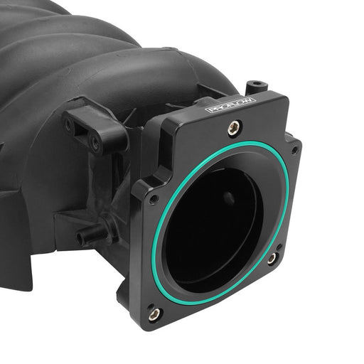 Proflow Throttle Body Adapter, 92mm Bore, For Holden Commodore LS, 3-Bolt Intake to 4-Bolt Throttle Body, Black, Billet - PFETBLSADP1