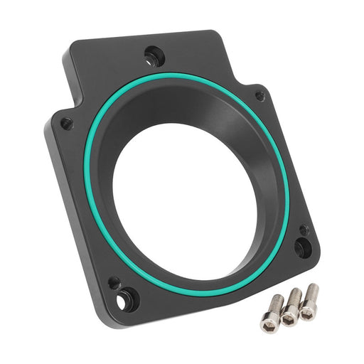 Proflow Throttle Body Adapter, 92mm Bore, For Holden Commodore LS, 3-Bolt Intake to 4-Bolt Throttle Body, Black, Billet - PFETBLSADP1 PFETBLSADP1