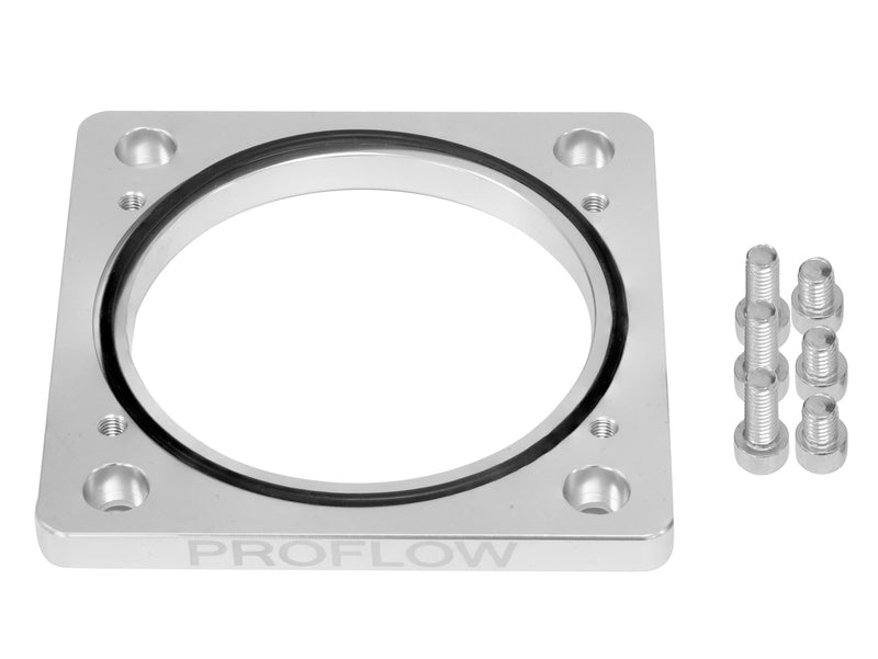 Proflow Throttle Body Adapter, LS LS Chev For Holden Commodore, Billet Aluminium, Natural, 100mm to 4bolt 102mm - PFETBLSADP3 PFETBLSADP3