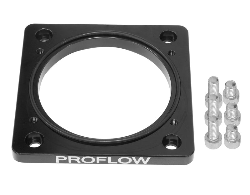 Proflow Throttle Body Adapter, LS LS Chev For Holden Commodore, Billet Aluminium, Natural, 100mm to 4bolt 102mm - PFETBLSADP3BK PFETBLSADP3BK
