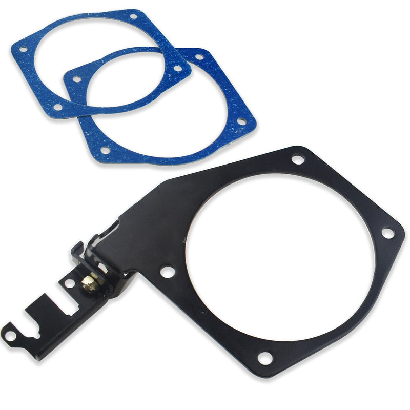 Proflow Throttle Cable Bracket, Throttle Body Mounting Style, LS 4 bolt Aluminium, Black Powdercoated - PFETBN81013 PFETBN81013