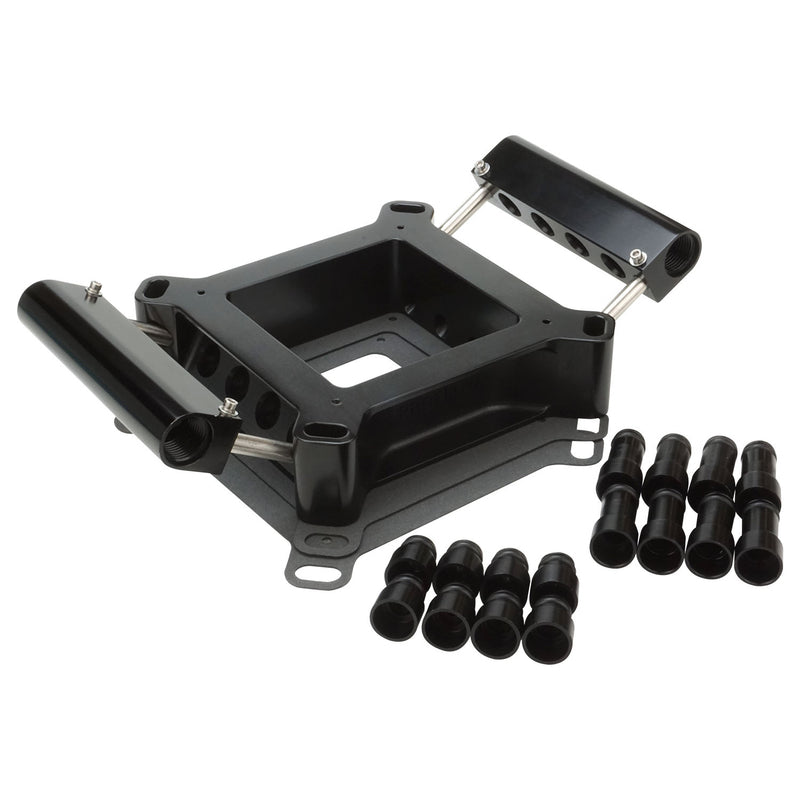 Proflow Fuel Injection Conversion Plate Kit, Series II, 4150 & 4500, Billet Aluminium, Black, Universal - PFETBP4150B PFETBP4150B