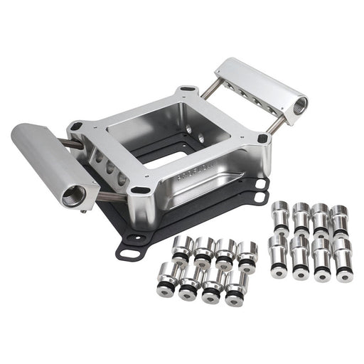 Proflow Fuel Injection Conversion Plate Kit, Series II, 4150 & 4500, Billet Aluminium, Silver, Universal - PFETBP4150S PFETBP4150S