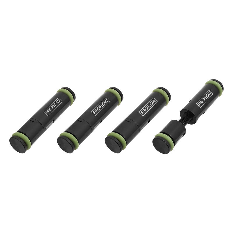 Proflow Fuel Injector Blanks, 14mm O-rings, Adjustable, 4 Pack, Billet Aluminium, Black - PFETBP650 PFETBP650