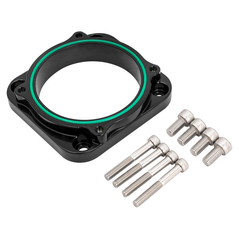 Proflow Throttle Body Adapter, Universal 80mm Throttle to 82mm Bosch Drive By Wire Throttle Body, Black, Billet - PFETBUADP1