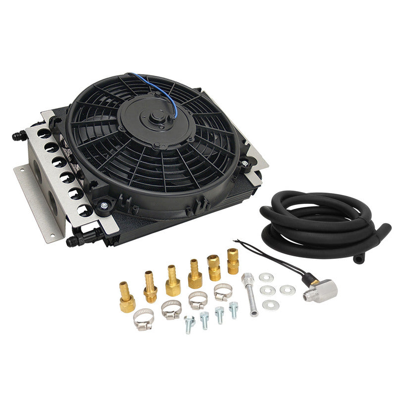 Proflow Transmission Cooler Kit, Dual Core, 15.75'' x 11.5'' x 5.0'', 10'' 650CFM Fan, AN6 Inlets - PFETC900 PFETC900