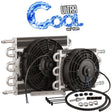 Proflow Transmission Cooler & Fan Kit Natural, 10 in x 15.50 in, Tube & Fin, 10in. Fan 350CFM, AN6 Inlets - PFETCF515 PFETCF515