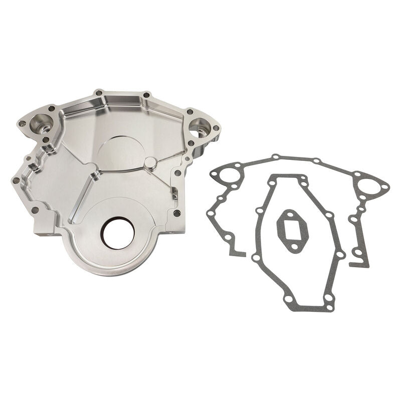 Proflow Timing Cover, For Holden V8 All 253/308 And 304 EFI, Billet Aluminium, Silver - PFETCH308BILL