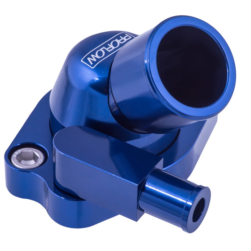 Proflow Water Neck, Billet Aluminium Swivel, Blue Anodised, 45 Degree, For Holden V8 253.308 - PFETH-801BL PFETH-801BL