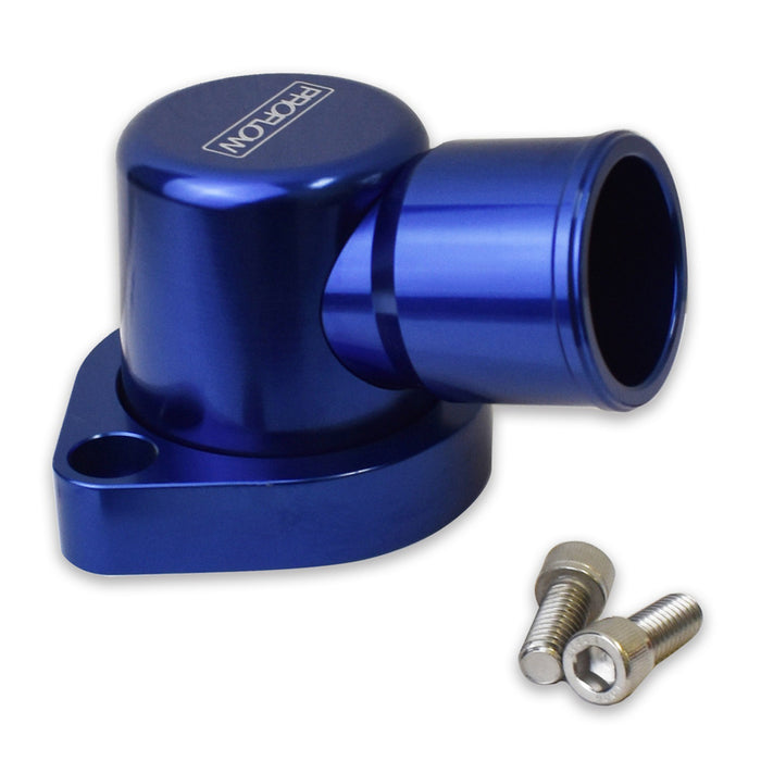 Proflow Water Neck, Billet Aluminium Swivel, Blue Anodised, 90 Degree, SB For Ford 302-351C - PFETH-802BL