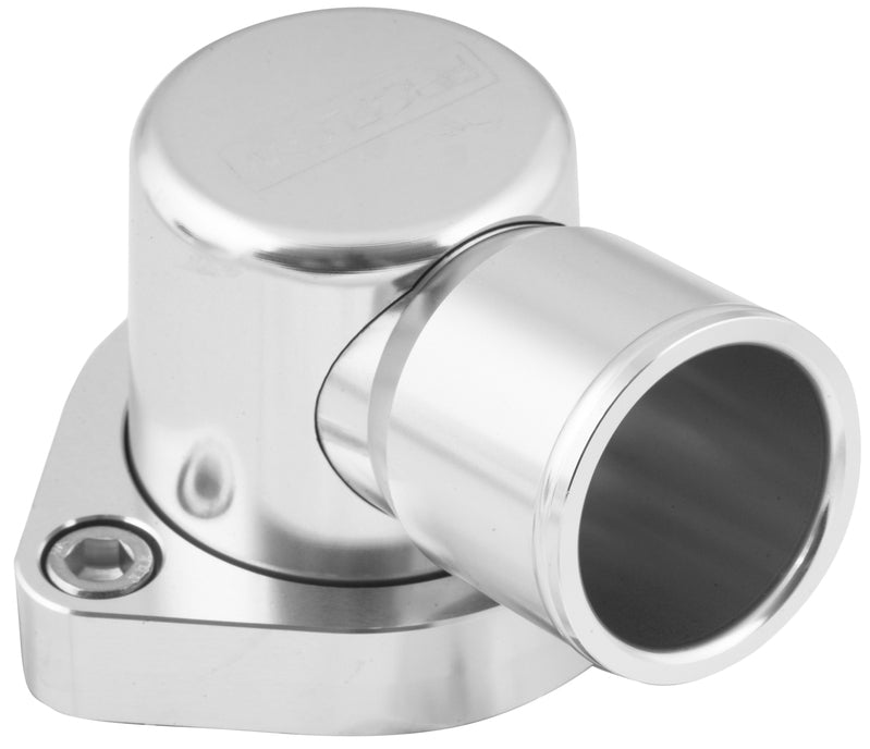 Proflow Water Neck, Billet Aluminium Swivel, Silver Anodised, 90 Degree, SB For Ford 302-351C - PFETH-802S