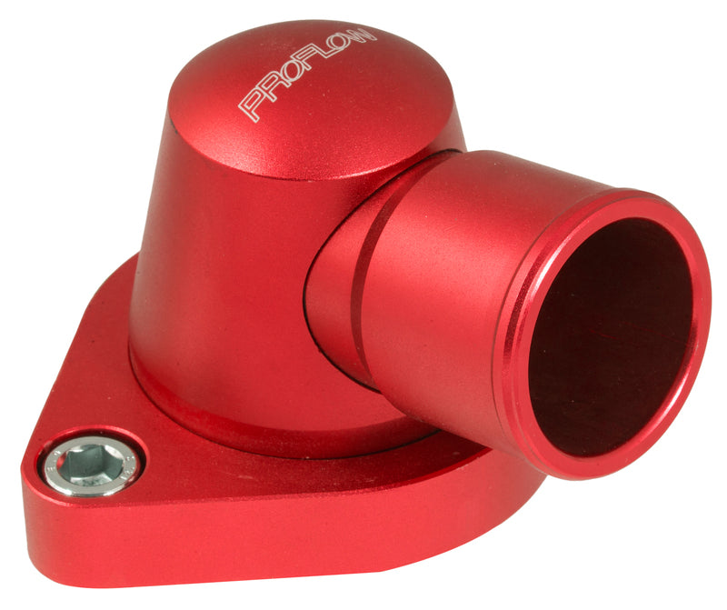 Proflow Water Neck, Billet Aluminium Swivel, Red Anodised, 90 Degree, SB & BB Chev - PFETH-803R PFETH-803R