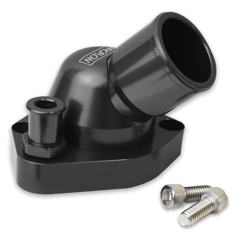 Proflow Water Neck, Billet Aluminium, Swivel Black Anodised, 45 Degree, SB For Ford 289-351W - PFETH-804BK PFETH-804BK