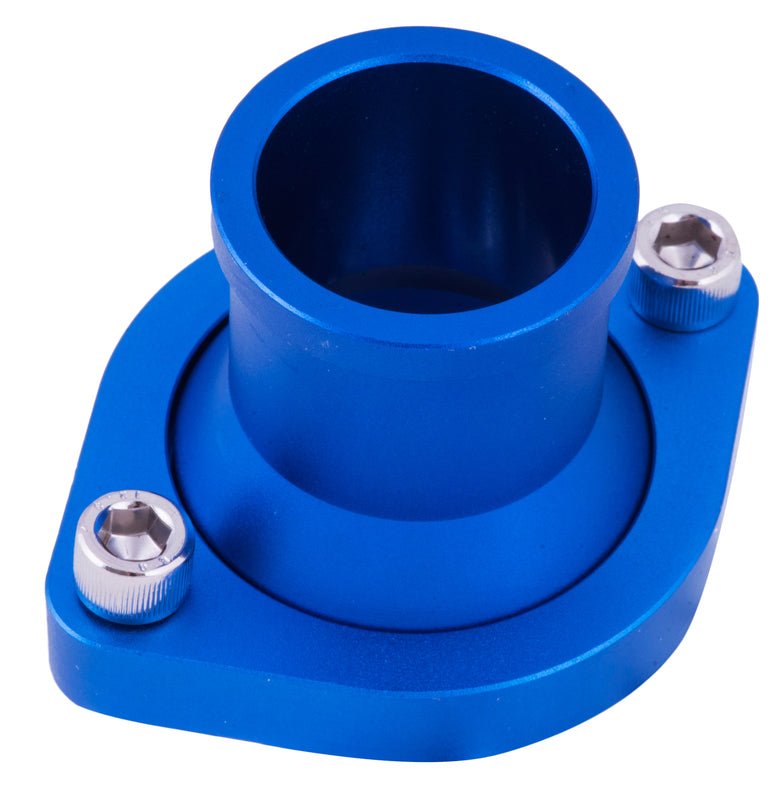 Proflow Water Neck, Billet Aluminium, Blue Anodised, Straight Up SB For Ford 302-351 Cleveland - PFETH-805BL PFETH-805BL