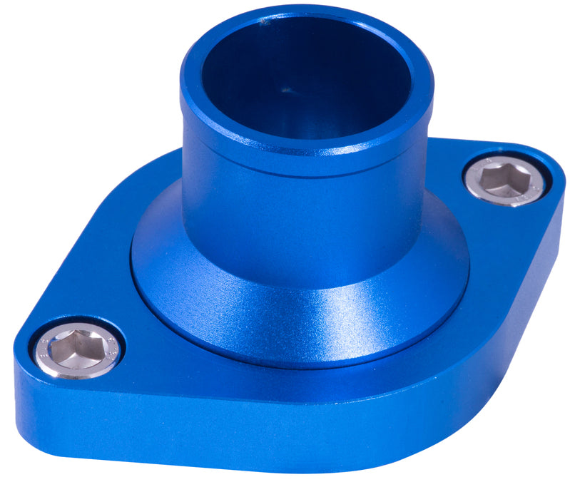 Proflow Water Neck, Billet Aluminium, Blue Anodised, Straight Up SB & BB Chev - PFETH-807BL PFETH-807BL