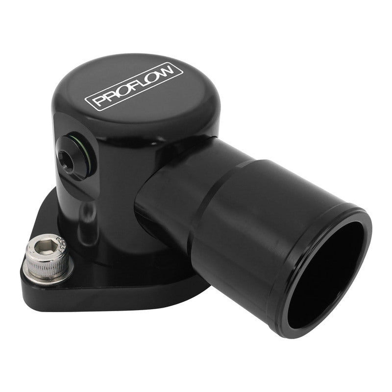 Proflow Water Neck, 90 Degree, Swivel, For Ford Barra 4.0L, EF-FG XR6, Billet Aluminium, Black Anodised - PFETH-809BK PFETH-809BK