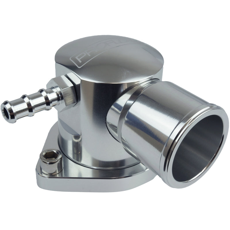 Proflow Water Neck, 90 Degree, Swivel, For Ford Barra 4.0L, EF-FG XR6, Billet Aluminium, Silver Anodised - PFETH-809S PFETH-809S