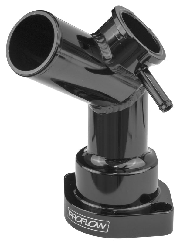 Proflow Water Neck, Billet Aluminium, Black Anodised, 45 Degree, For Mazda Series 4, Billet Cap Neck - PFETH-810BK PFETH-810BK