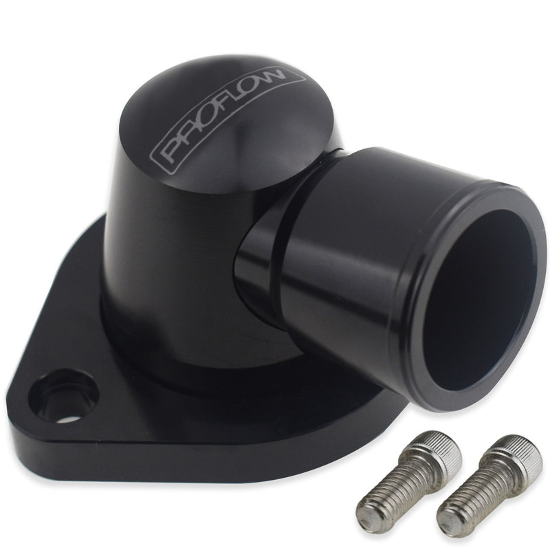 Proflow Water Neck, Billet Aluminium, Black Anodised, 90 Degree, Swivel, SB & BB For Chrysler - PFETH-814BK PFETH-814BK