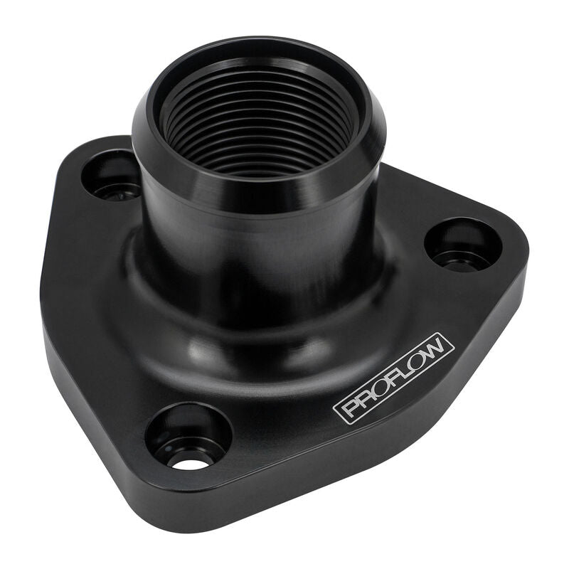 Proflow Water Neck, Billet Aluminium Thermostat Housing, For Nissan & Holden RB30, RB25, Black - PFETH-817BK PFETH-817BK