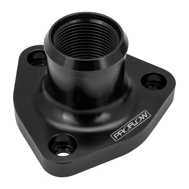 Proflow Water Neck, Billet Aluminium Thermostat Housing, For Nissan & Holden RB30, RB25, Black - PFETH-817BK PFETH-817BK