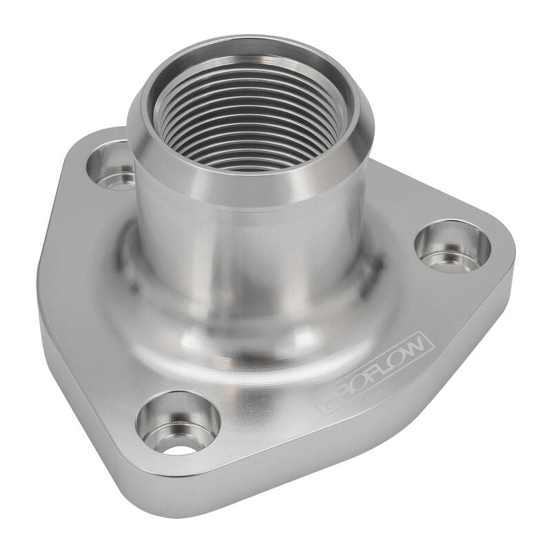 Proflow Water Neck, Billet Aluminium Thermostat Housing, For Nissan & Holden RB30, RB25, Polished Silver - PFETH-817S PFETH-817S