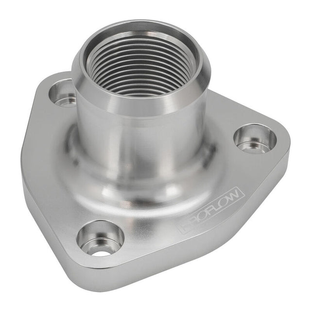 Proflow Water Neck, Billet Aluminium Thermostat Housing, For Nissan & Holden RB30, RB25, Polished Silver - PFETH-817S PFETH-817S
