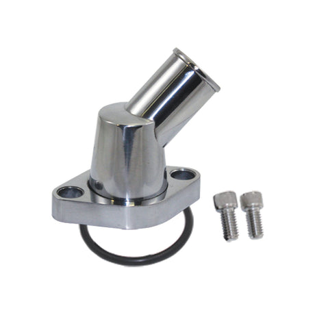 Proflow Aluminium Water Neck, For Chevrolet 45 Degree O'Ring Style Polished Aluminum - PFETH-R8455 PFETH-R8455