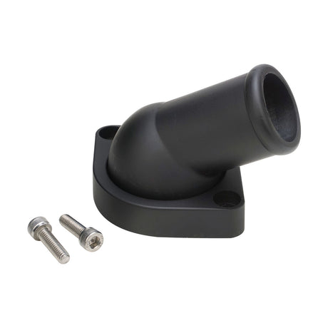 Proflow Water Neck, Thermostat Housing, Cast Aluminum, Black, 45 Degree, Swivel, Chev For Holden, LS, Each - PFETH-R8937BK PFETH-R8937BK