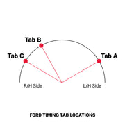 Proflow Timing Pointer, Billet Aluminium, Adjustable, For Ford SB 302-351W, 2 O'clock Position, Black Anodised, - PFETP-202BK