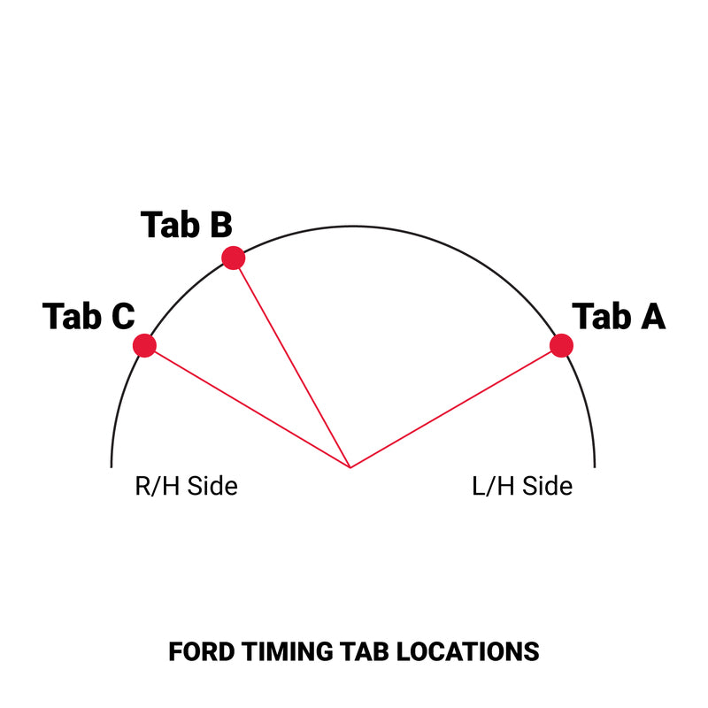 Proflow Timing Pointer, Billet Aluminium, Adjustable, For Ford SB 302-351W, 2 O'clock Position, Black Anodised, - PFETP-202BK