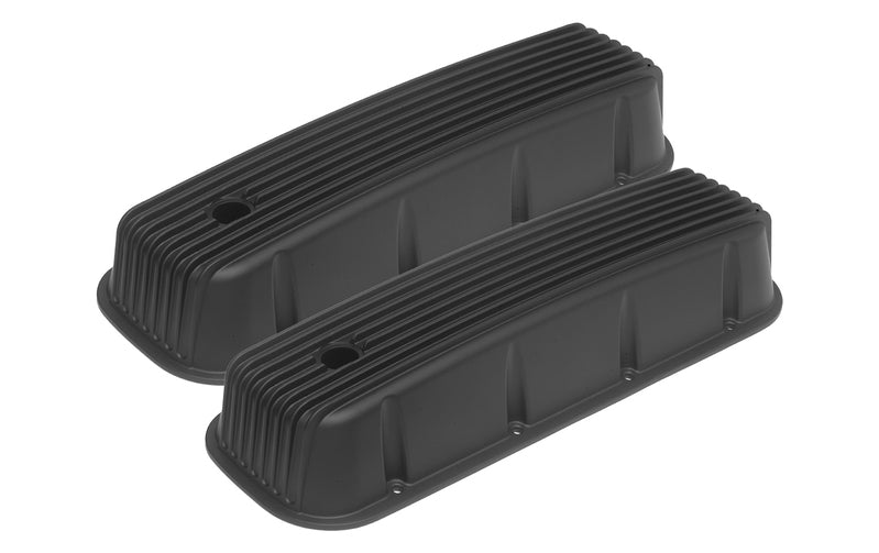 Proflow Valve Covers, Cast Aluminium, Black, Tall, Finned, BB For Chevrolet, Pair - PFEVC-215 PFEVC-215