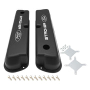 Proflow Valve Covers, Tall Cast Aluminium, Black, Stroker Ford Logo, Small Block For Ford 289, 351W, Pair - PFEVC-410-ST