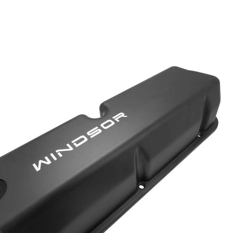 Proflow Valve Covers, Tall Cast Aluminium, Black, For Ford Logo, Small Block For Ford 289, 351W, Pair - PFEVC-410